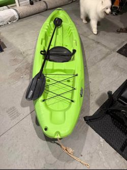 10 foot green Pelican Kayak with Oar