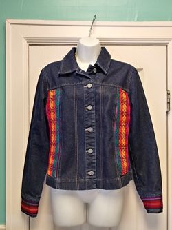 Boho Denim Jacket Sz med