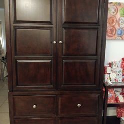 2 Piece Tall Armoire Fine Wood 