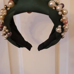 Brand new Pearl Rhinestone headbands for womens colors Green and white available $10 EACH 