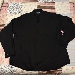 Chaps Black Long Sleeve Button Up Shirt