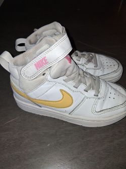 Nike Kids High-Top Sneakers White Yellow Pink