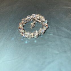 Vintage crystal bracelet Aurora Borealis crystal wrap-around bangle