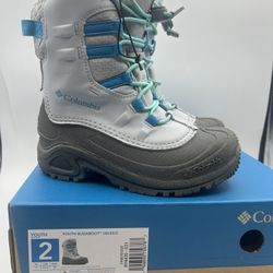 Columbia Youth Bugaboot Celcius Insulated/Waterproof Snowboot Size 2 Gray EUC