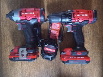 $100 No Less Craftsman V20 Drill And Impact Driver Kit With Batteries Charger And Carry Bag