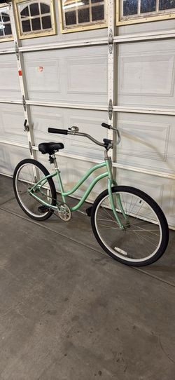 26" Seafoam Green Beach Cruiser style bike with NEW Parts
