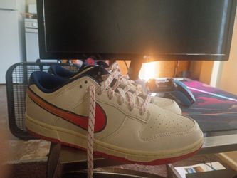 Red orange blue limited edition nikes 8 in a half