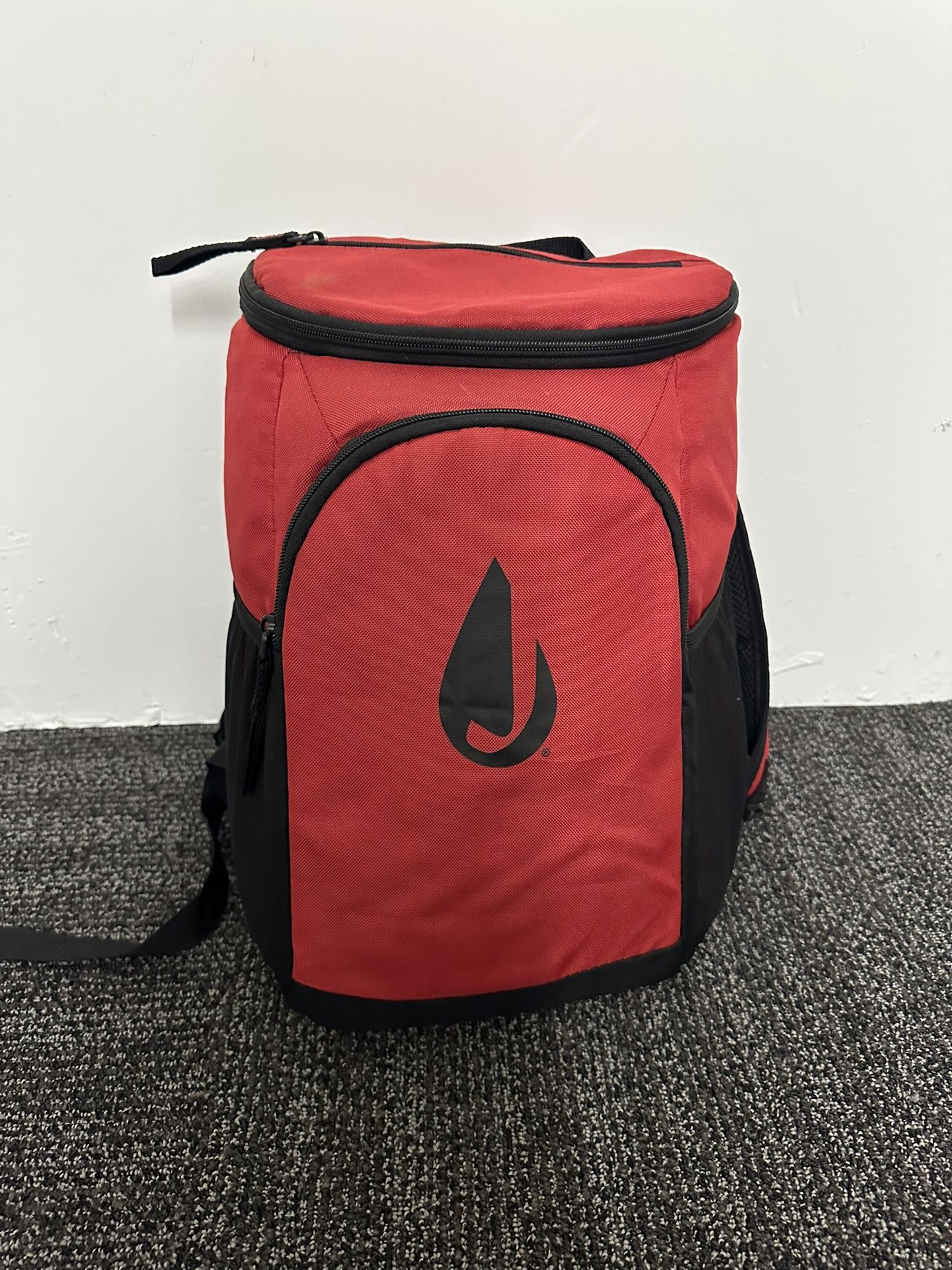 Backpack red and black insulated soft cooler Unisex 