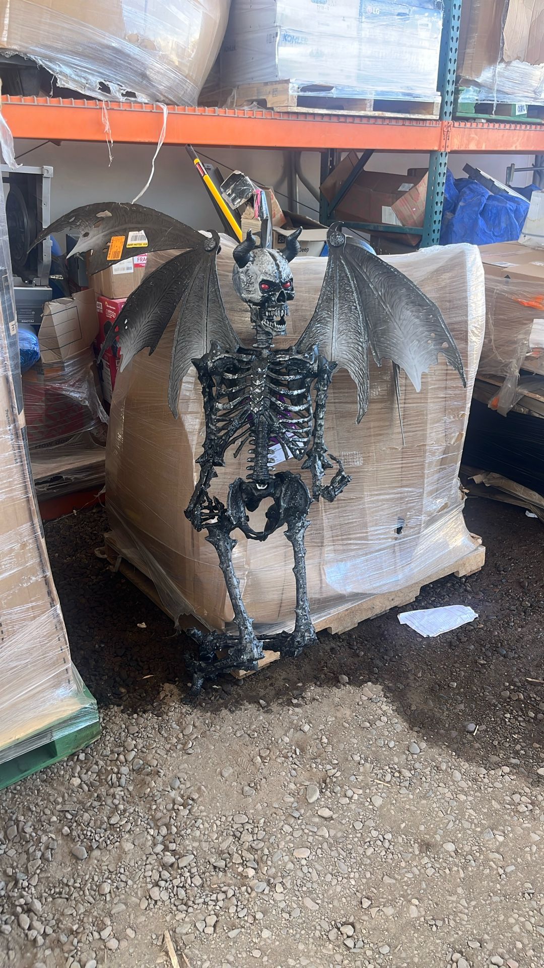 Home Accents Holiday 5 ft. Grave & Bones LED Ultra Poseable-N-Stay Skeleton Demon