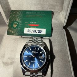 Rolex Datejust 41mm 126300 Jubilee Steel Bracelet Smooth Bezel Watch 