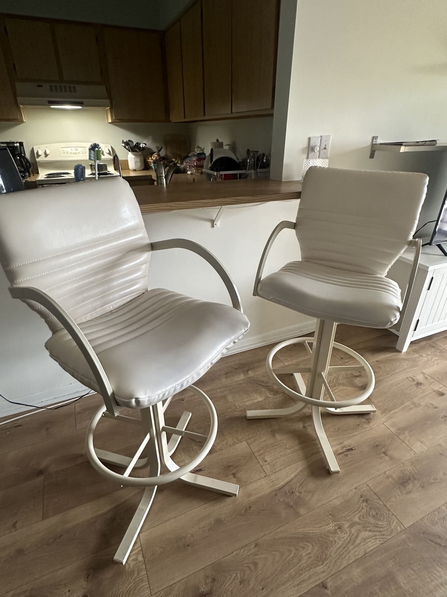 Vintage Leather Counter Stools