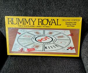 Vintage Rummy Royal Deluxe Edition 30" x 30"Gamesheet Mat Card Game 1981 Whitman