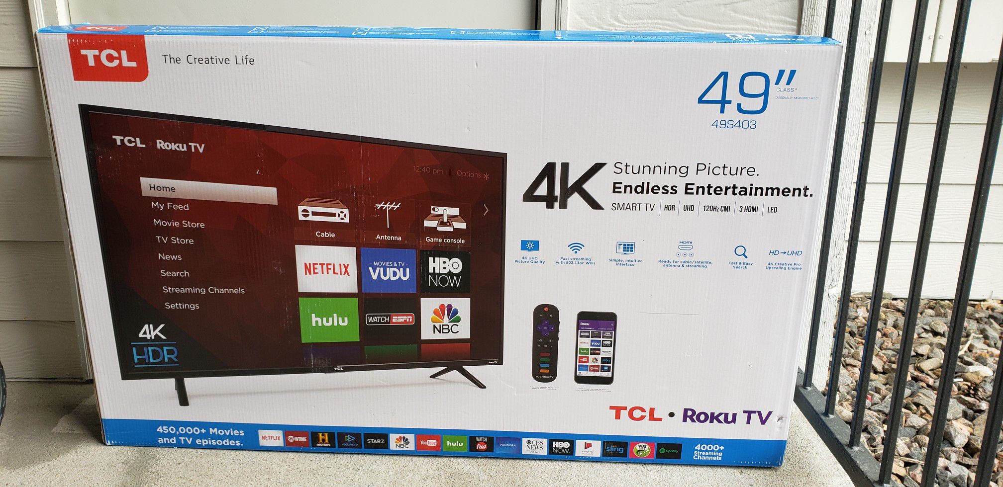 TCL 49" (Model - 49S403) 4K UHD TV Roku smart TV with additional roku remote