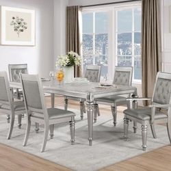 7-piece Dining Set With Table And Six Chairs Don't Miss