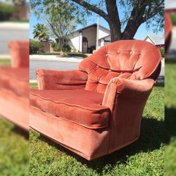 Vintage Orange Velvet Rocker 