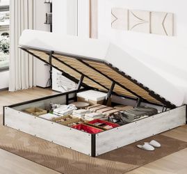 King lift up storage bed  frame & mattress