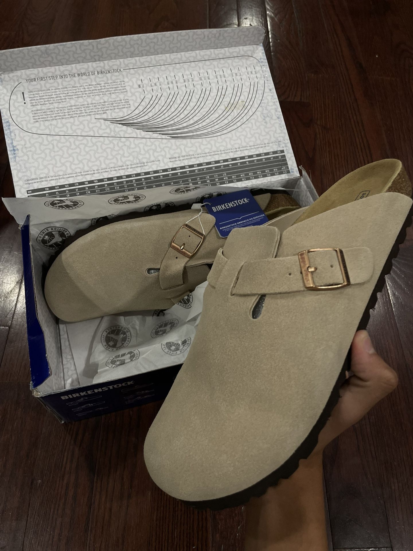 Birkenstock Boston BS Sand Suede Clogs Size 44 (US 11 Narrow) 