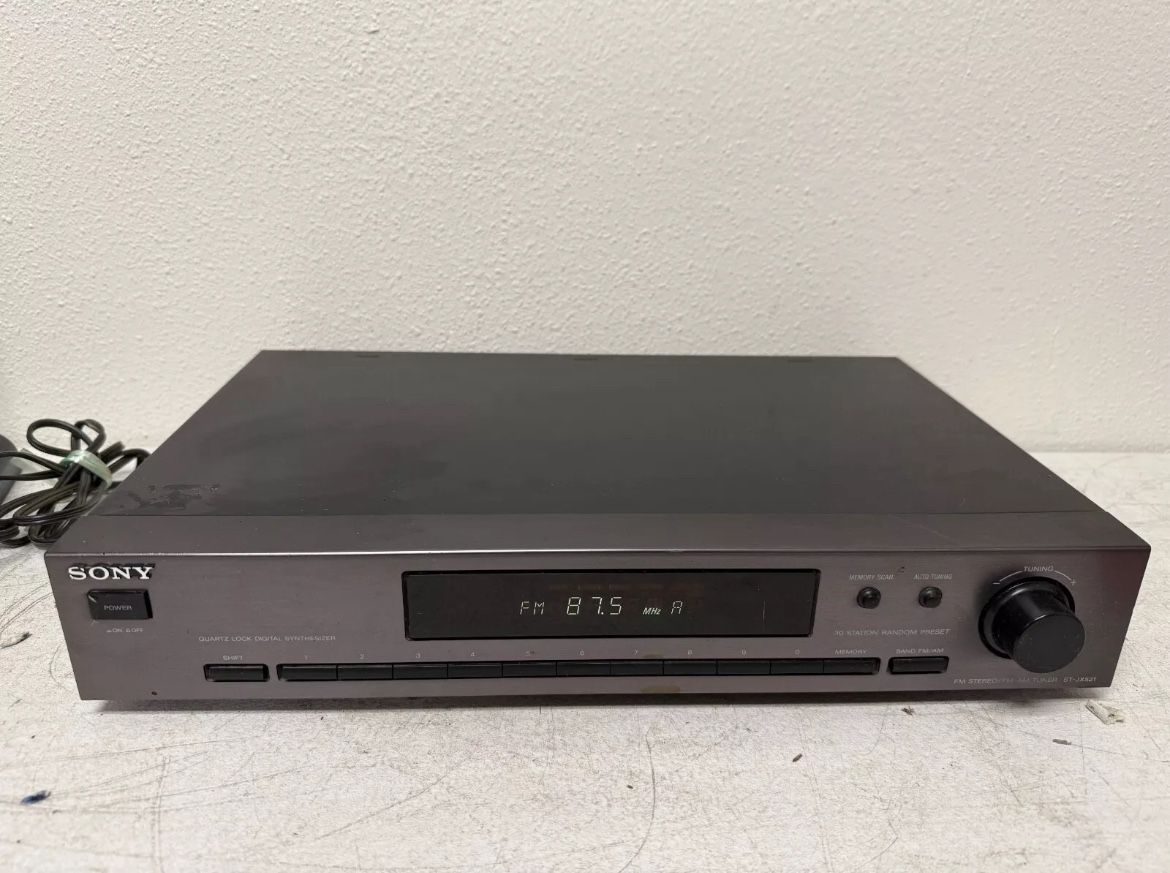 SONY FM-AM Stereo Tuner Vintage 1990s Audio Tested ST-JX521