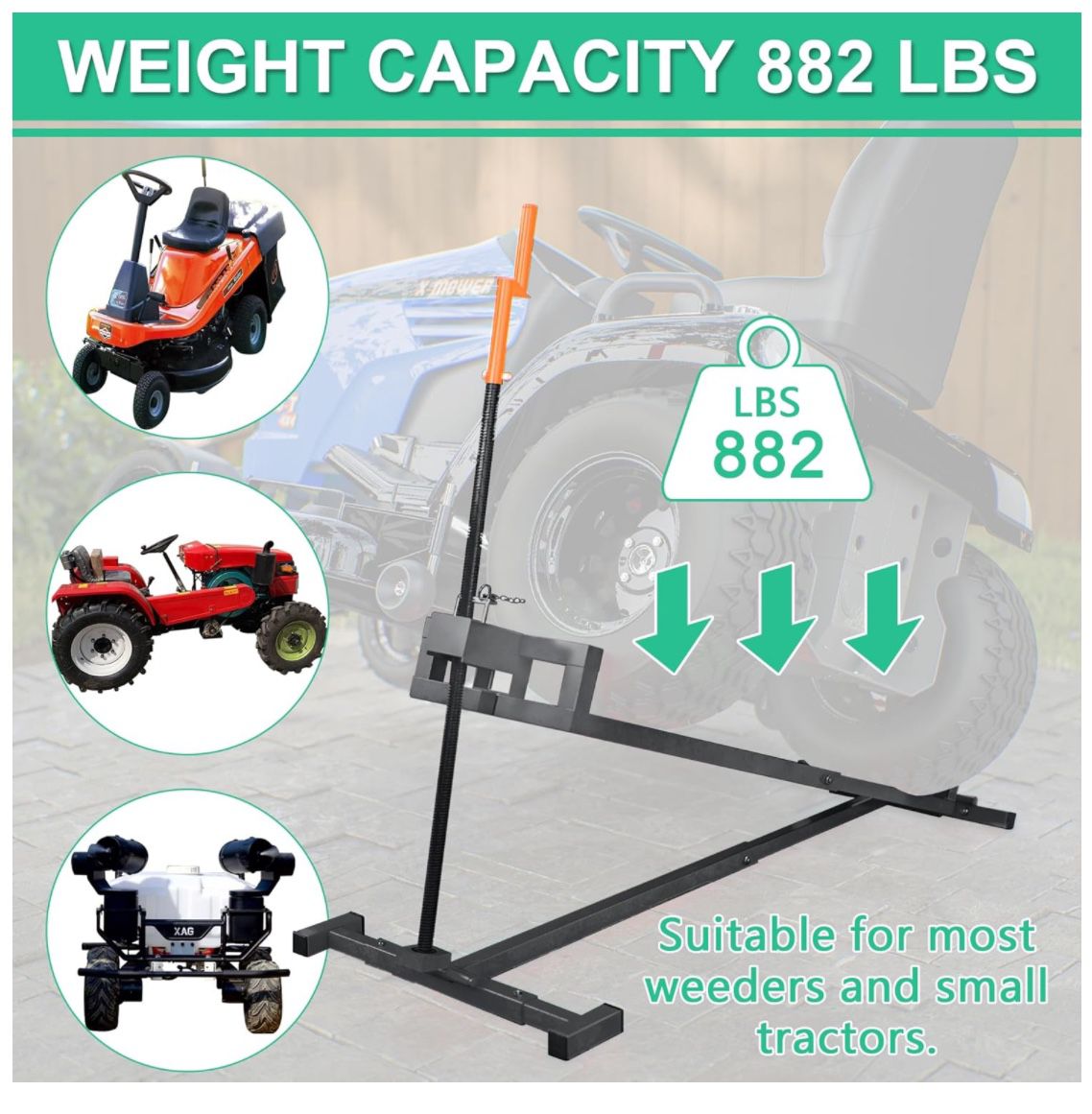 Lawn Mower Lift Jack 882lbs Capacity 