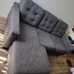 Charcoal Gray Couch w/ Ottoman Included

