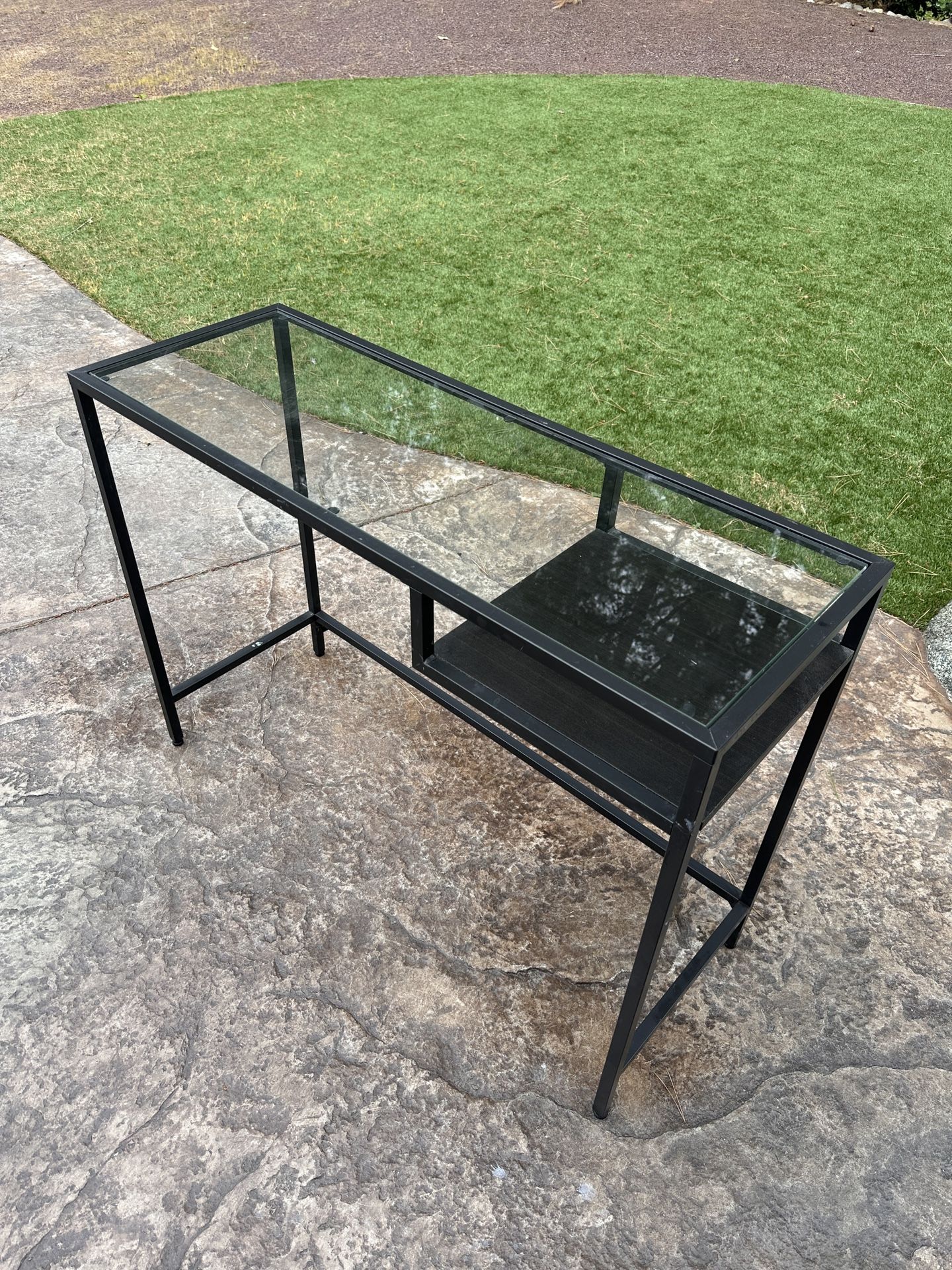 IKEA VITTSJO Glass And Metal Desk