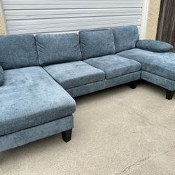 Light blue sectional couch