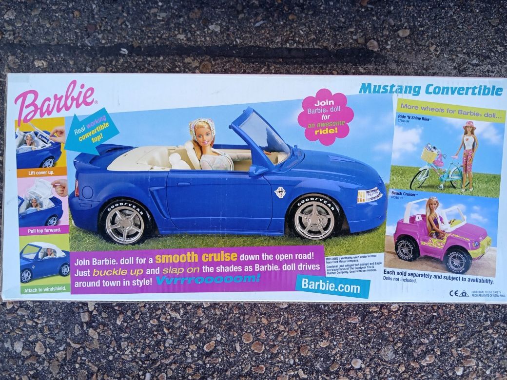 Barbie Car New W/Box Blue Convertible 1990s