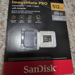 SanDisk 512GB ImageMate Pro microSDXC UHS-1 Memory Card with Adapter- Up to 200MB/s - SDSQXBD-512G-AW6KA