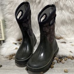 Bogs classic ha Kids Black Waterproof Boots Size 3 youth