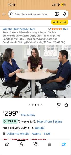 Standing and sitting round table/desk remote work or bar