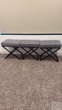 Set of bench/ottoman/ accent/foot rest/upholstered stool