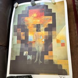 Wow 😮 !! 240/500 Made Salvador Dali Abraham Lincoln Lithograph numbered !