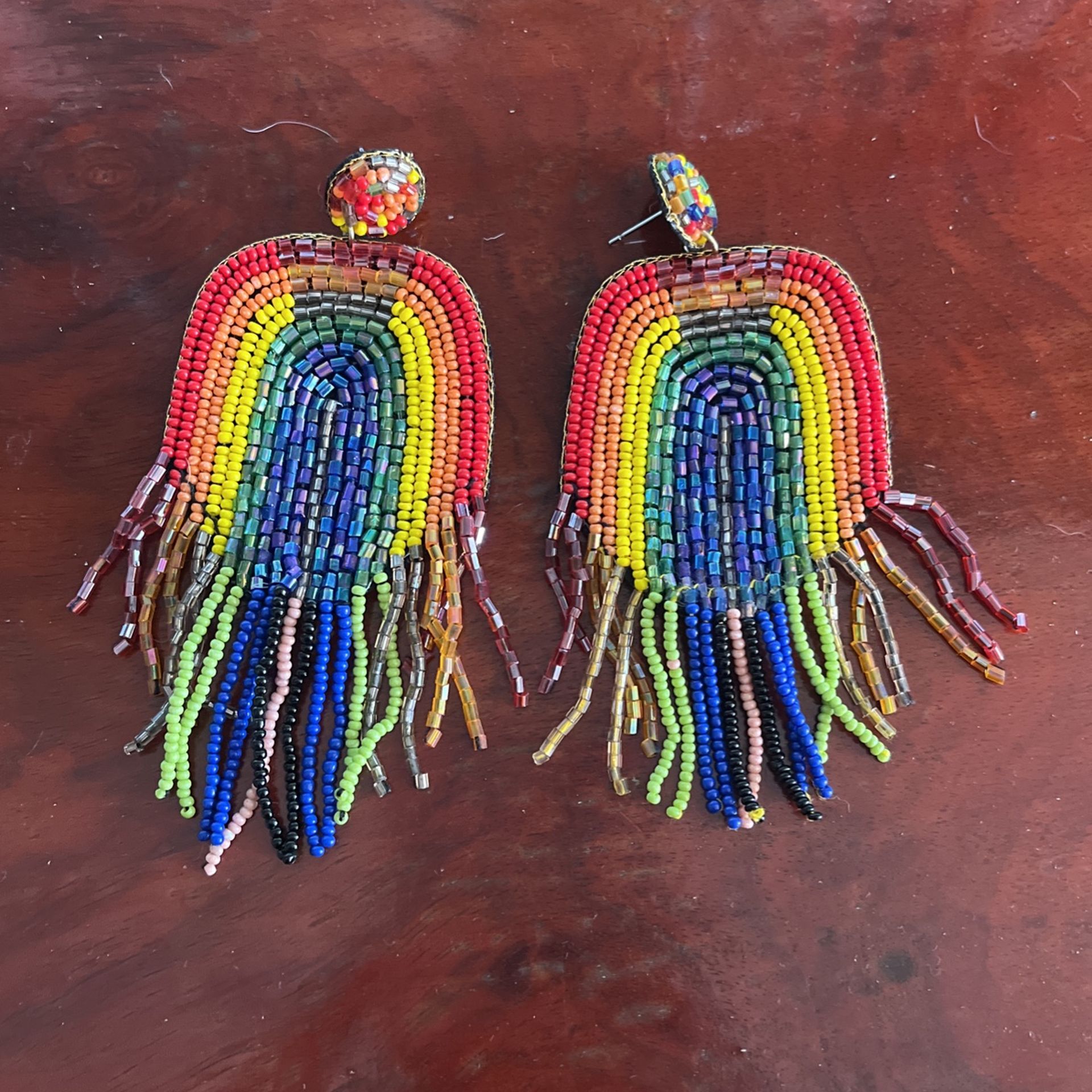 Beaded Rainbow Earrings