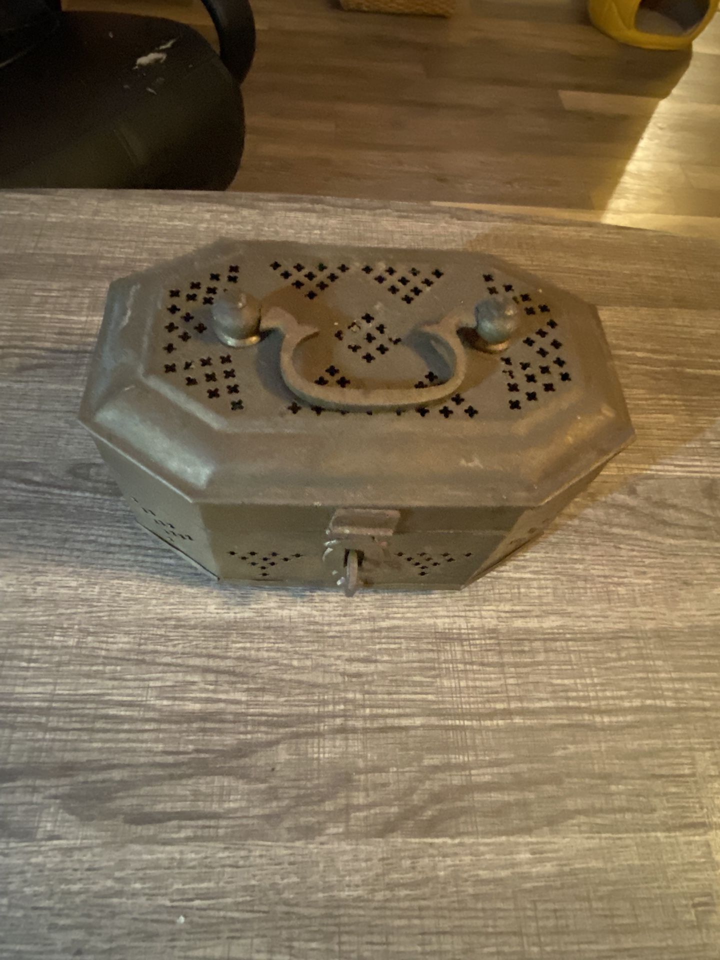 Vintage Pierced Brass Box – Coastal / Boho Décor