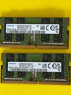 Samsung 32GB (2x16GB) DDR4 2666MHz Laptop RAM TEATED & WORKING