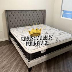 King Bed Frame With Mattress 