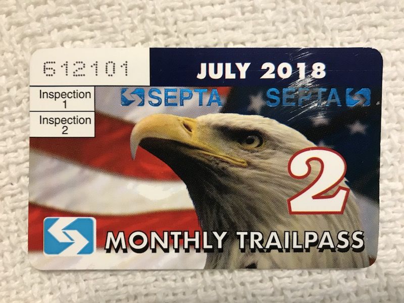 SEPTA zone 2 Trailpass July 2018