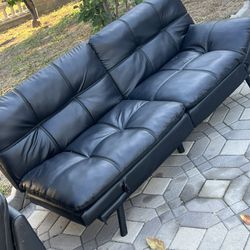 Black Leather Sofa Sleeper 