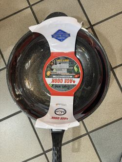 Marble Coating Two Handles Jumbo Wok Pans 