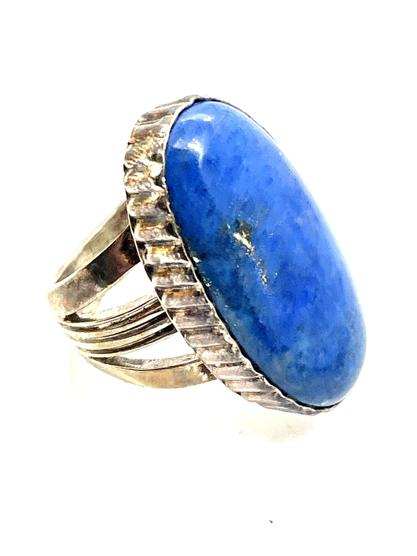 Southwestern Sterling Lapis Bypass Ring