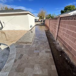 Travertine Pavers And Turf 