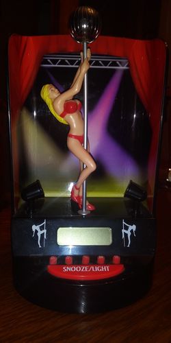 Alarm clock Works get woke up by pretty girl dancing on a pole
