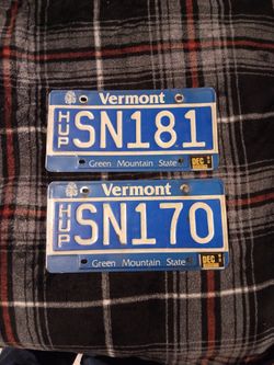 Two Vermont State License Plates