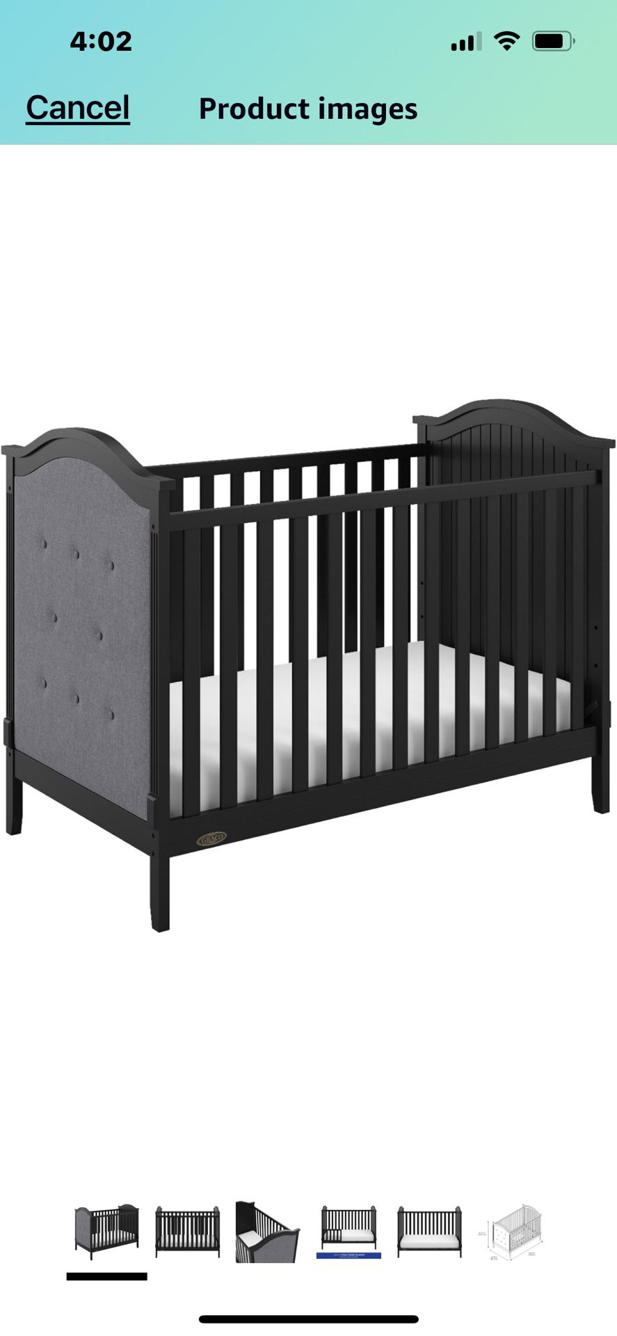 Black & Grey Baby Crib 