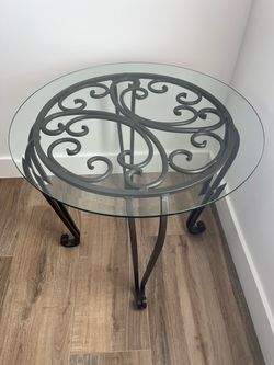 Iron Round Glass Table