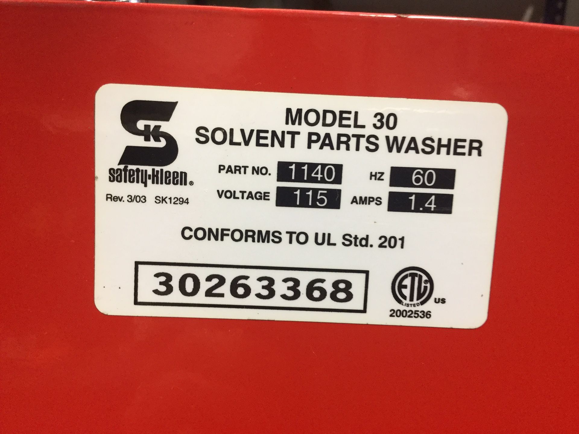 SafetyKleen model 30 solvent parts washer for Sale in Orlando, FL