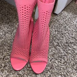 Pink Steve Madden Mesh Heel Boots