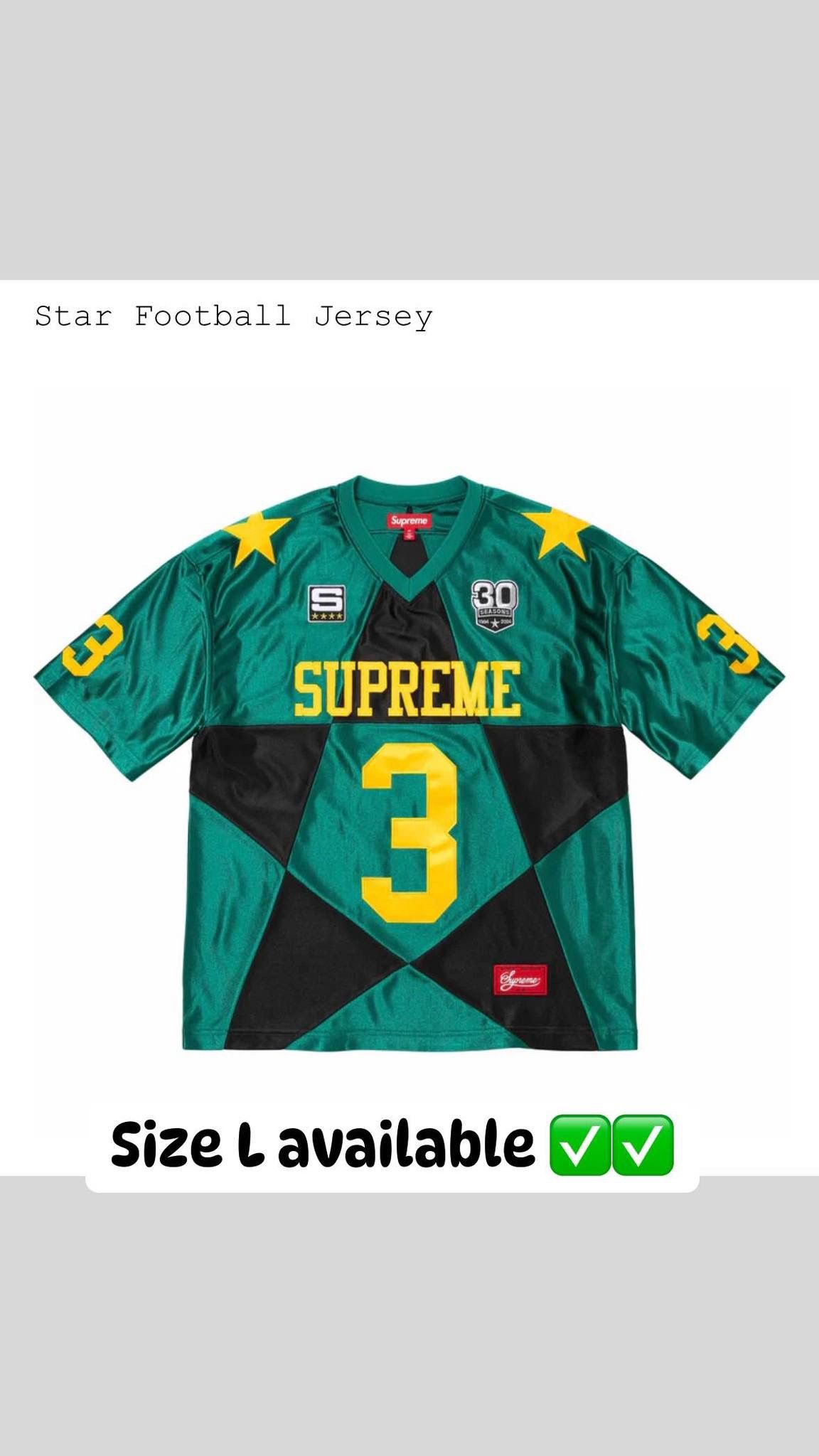 Supreme FW24 Week 8 Star Football Jersey, Faux Shearling
