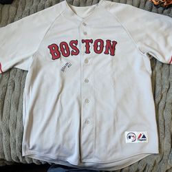 Majestic Boston Red Socks Yoan Moncada Signed Baseball Jersey 