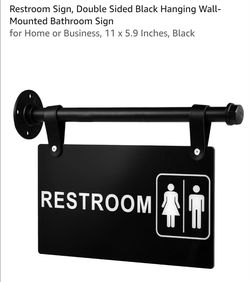 Restrooms sign double sided